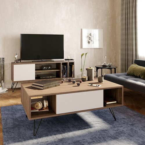 Konferenční stolek Mistico White and Walnut