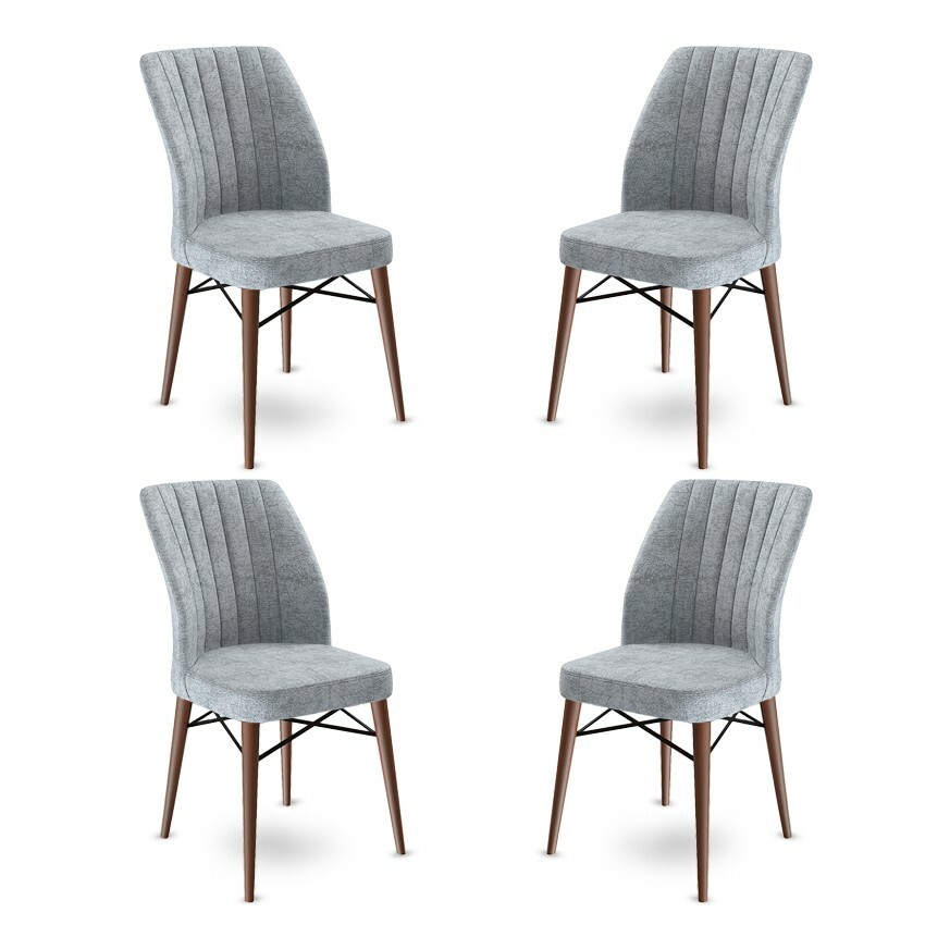 Sada jídelních židlí Flex Grey and Brown, 4 ks