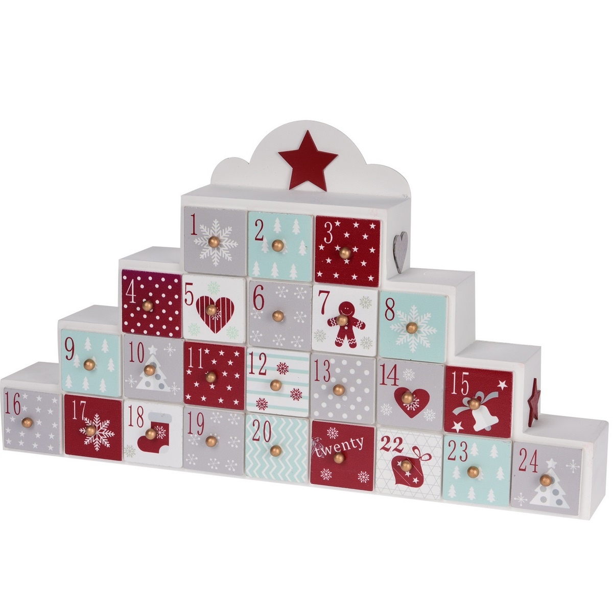 Calendar Advent Scandinavian, 43,5 x 6,5x 24,5 cm