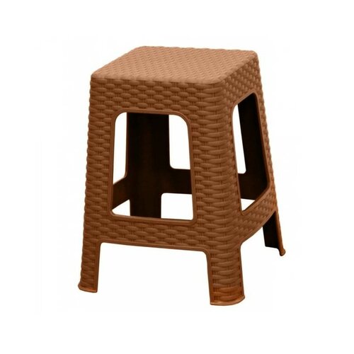 Stapelbarer Gartenhocker Ratan, 45 x 35,5 x 35,5 cm, Ocker