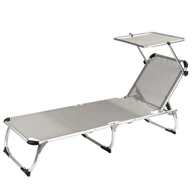 Leżak z daszkiem, szary