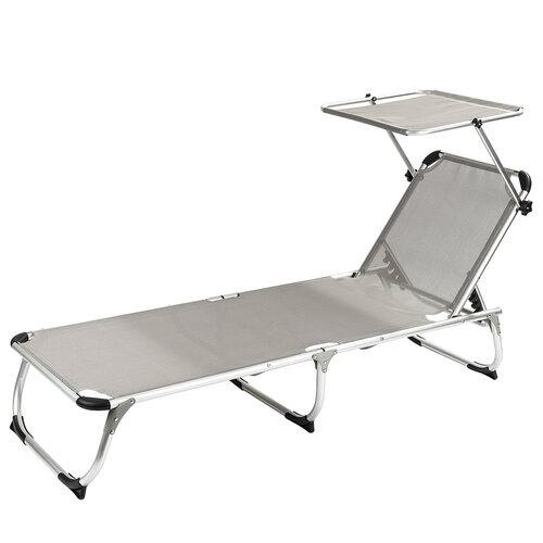 Leżak z daszkiem, szary