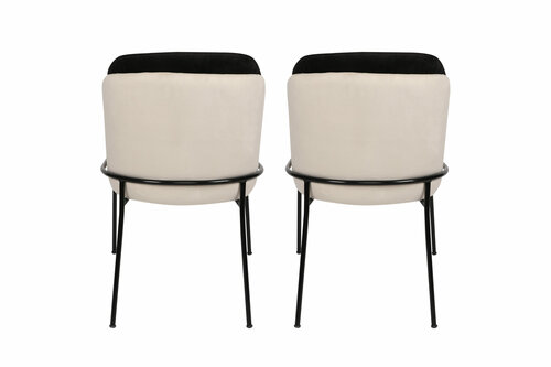 Set de scaune de sufragerie Dore Black and Cream,2 buc.