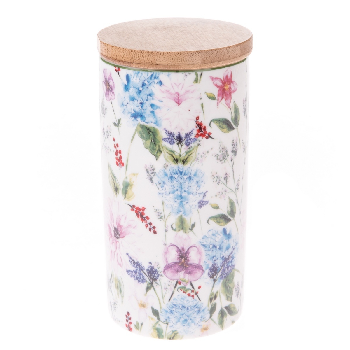 Pojemnik porcelanowy z bambusową pokrywką Flower Garden, 500 ml