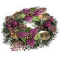 Karácsonyi dekoráció mikulásvirággal, átmérő: 25 cm, rózsaszín