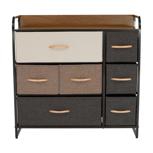 Comodă cu sertare din material textil HAZEL TIP 3,maro