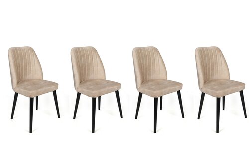 Set de scaune de sufragerie Alfa Cream and Black, 4 buc.