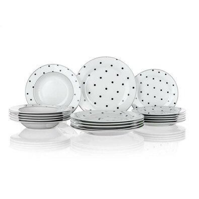 Banquet Set de masă 18 piese Black Dots