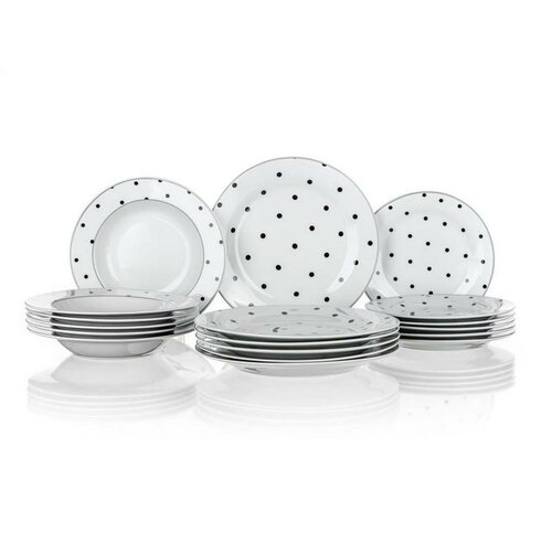Banquet Set de masă 18 piese Black Dots
