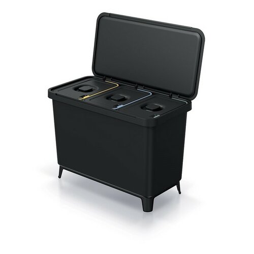Odpadkový koš SYSTEMA na tříděný odpad 3 x 10 l, černá