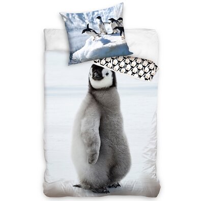 Pościel bawełniana Little Penguin, 140 x 200 cm, 70 x 90 cm