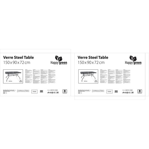 Happy Green Stół ogrodowy ze szklanym blatem Verre, 150 x 90 x 72 cm