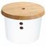 Kesper 32622 Tároló doboz műanyag/bambusz, fehér,átmérő 21 cm