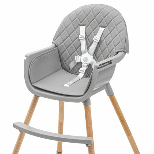 Baby Mix Jedálenská stolička Freja wooden, sivá