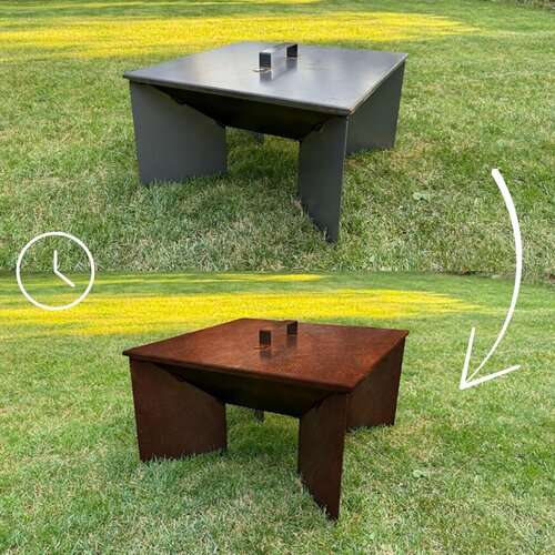 Víko na zahradní ohniště 50 x 50 x 1 cm, corten CORGARDEN 1019