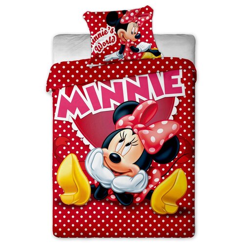 Detské bavlnené obliečky Minnie hearts 2015, 140 x 200 cm, 70 x 90 cm