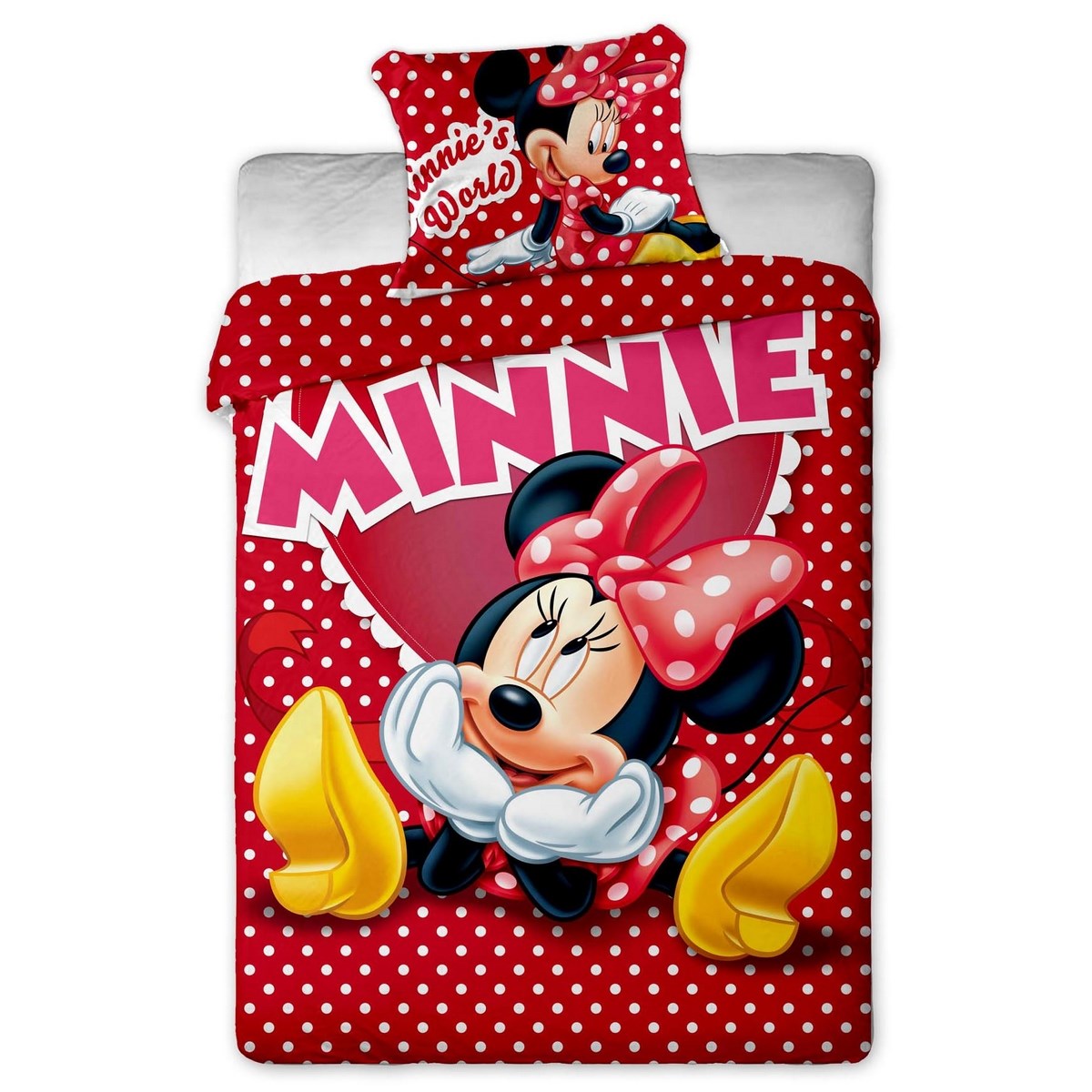 Jerry Fabrics Dětské povlečení Minnie hearts 2015, 140 x 200 cm, 70 x 90 cm