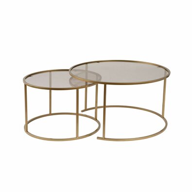 Aurum Gold and Bronze dohányzóasztal szett 80 cm, 2 db