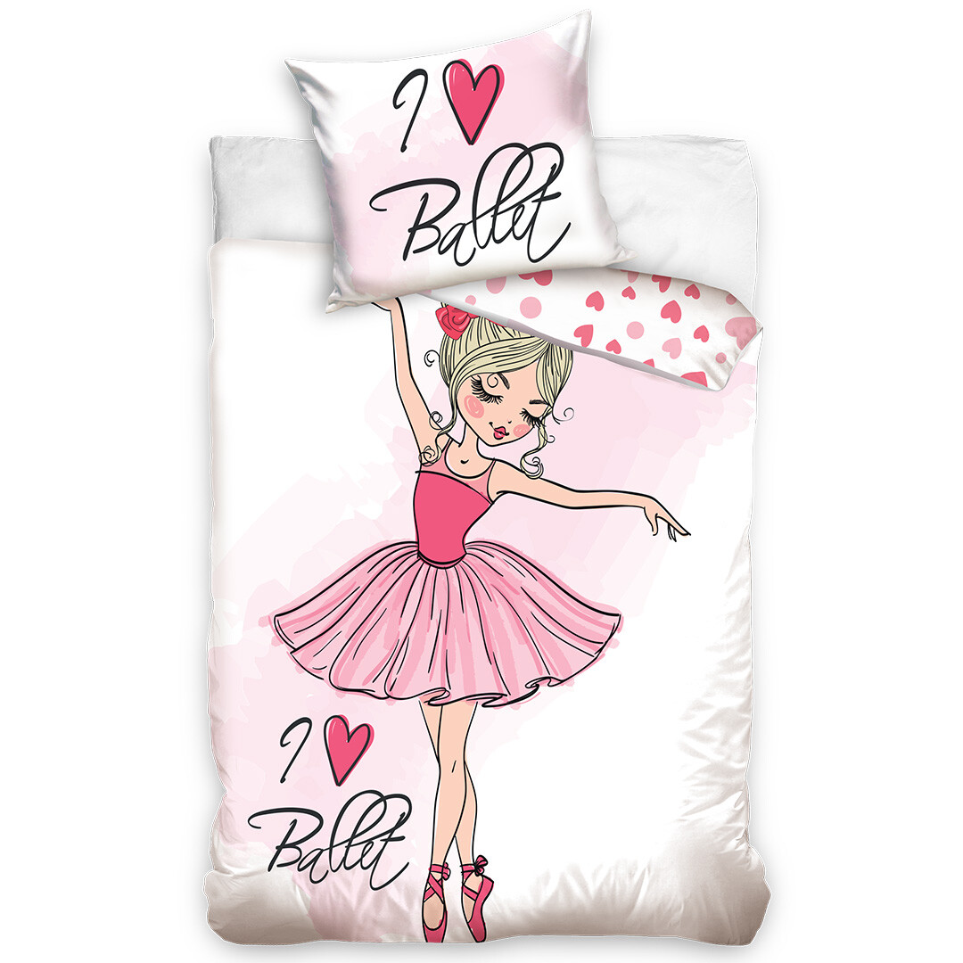 Tiptrade Bavlněné povlečení Baletka z Růžového Snu, 140 x 200 cm, 70 x 90 cm