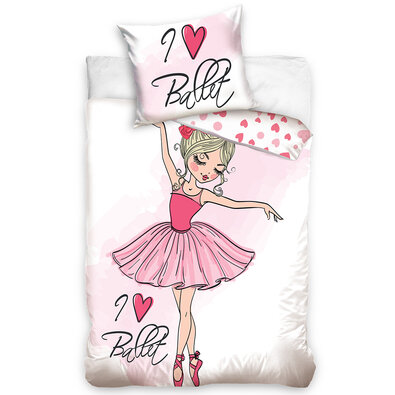 Bombažna posteljnina Ballet Girl iz kolekcije PinkDream, 140 x 200 cm, 70 x 90 cm