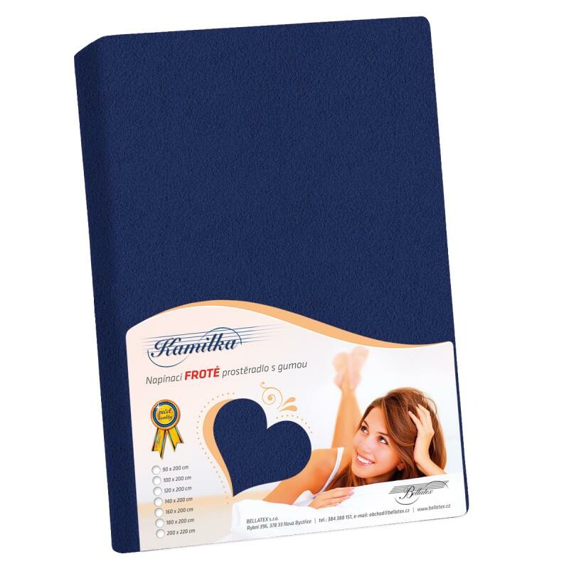 Bellatex Froté prestieradlo Kamilka námornícka modrá, 90 x 200 cm