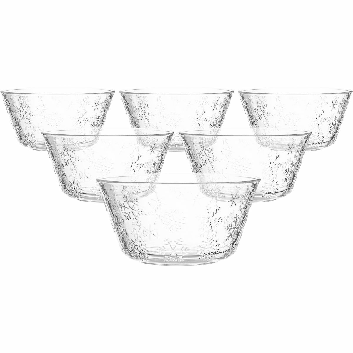 Altom Sada 6 skleněných misek Snowflakes 13 cm, 400 ml