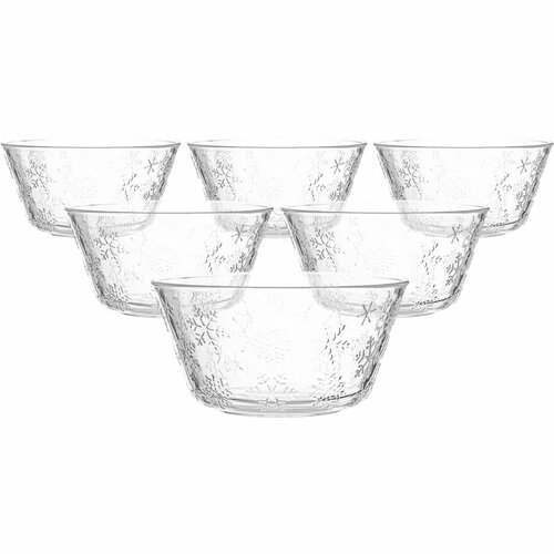 Altom Zestaw 6 misek szklanych Snowflakes 13 cm, 400 ml