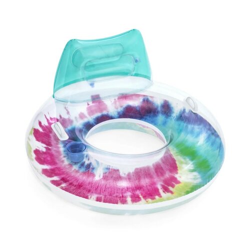 Bestway Aufblasbarer Schwimmsessel mit Griffen Tie Dye,118 x 117 cm