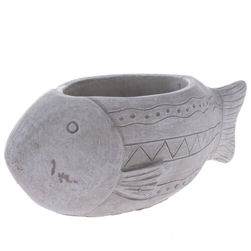 Betonový obal na květináč Ryba , 23 x 9 x 11 cm