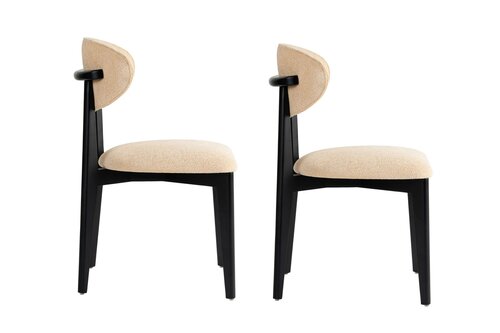 Esszimmerstuhl-Set Lionte Beige and Black, 2 Stück