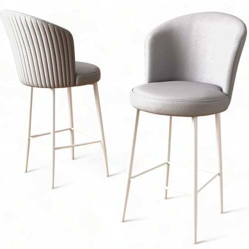 Set de scaune de bar Uras Grey and White, 6 buc.
