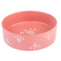 Keramická miska pre psa Labka ružová, 15 x 5 cm