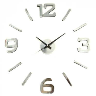 StarDeco Nástěnné hodiny stříbrná, pr. 60 cm