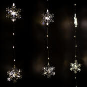 Kültéri fényfüggöny Snowflakes, 120x120 cm, LED, meleg fehér, időzítő, 8 funkció