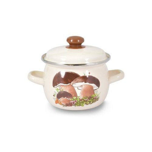 Toro Emaille-Topf mit Deckel Champignons 1,5 l, pausbäckig