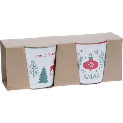 Komplet 2 keramičnih skodelic Let It Snow/Xmas 350 ml