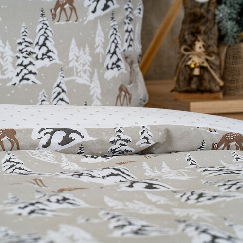 4Home Pościel bawełniana Christmas Forest, 140 x 220 cm, 70 x 90 cm