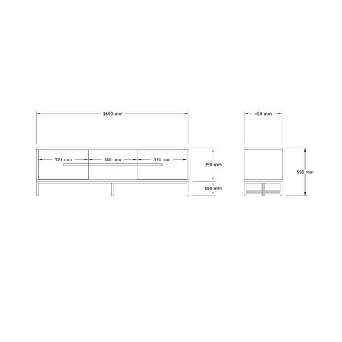 Televizní stolek Mono Walnut and Black