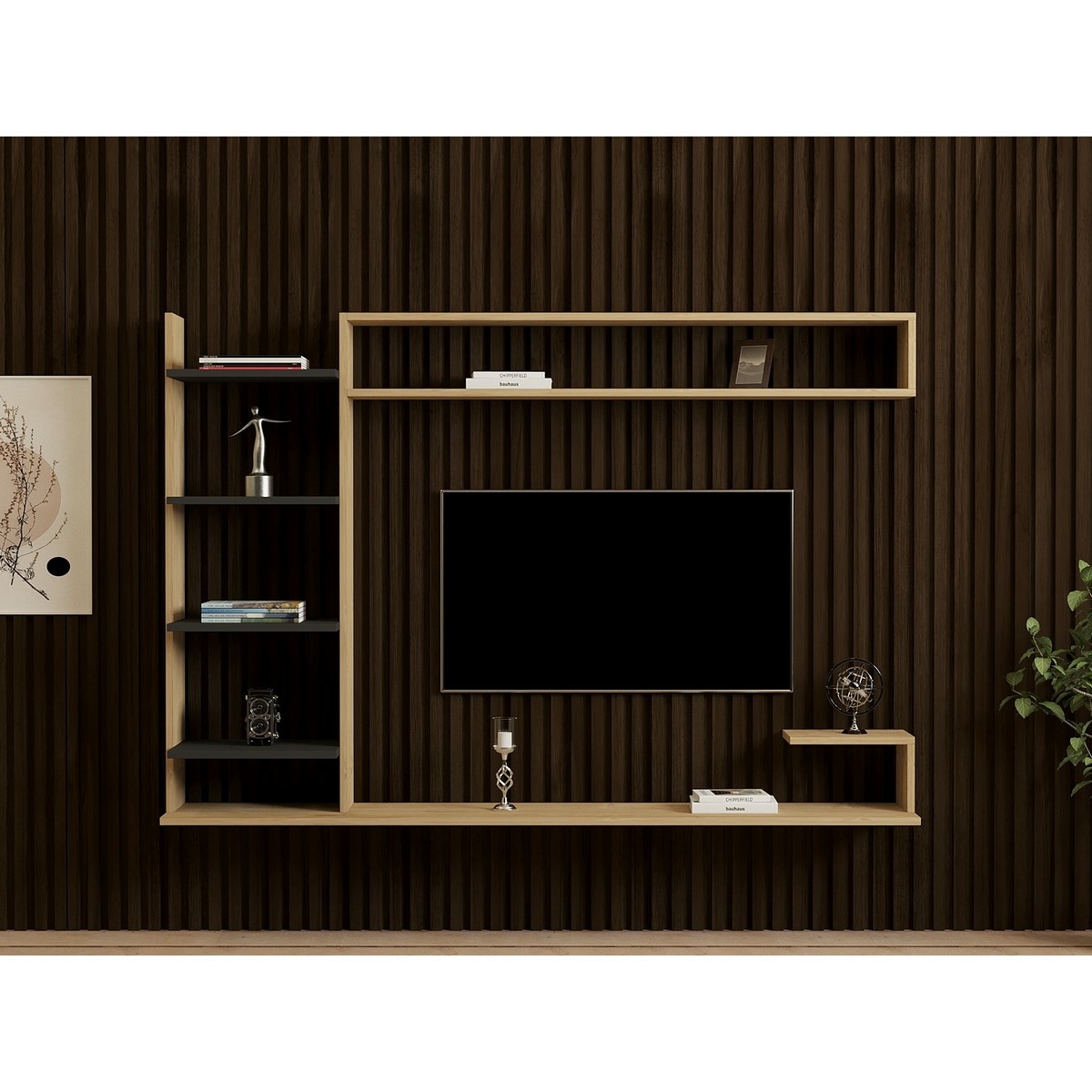 Televízna stena Noble Sapphire Oak and Anthracite