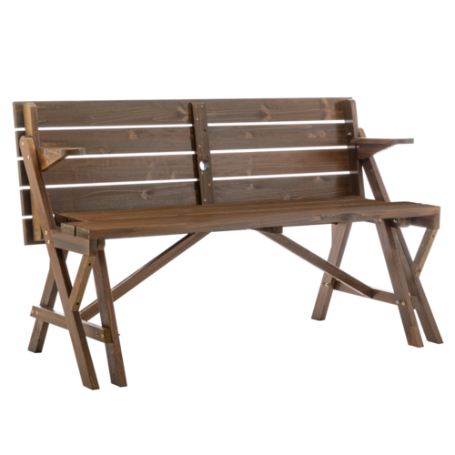 Masă/banc de grădină, 2in1, maro, ZAGIR