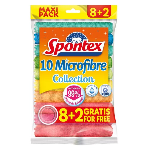 Spontex Ścierki Microfiber 8+2