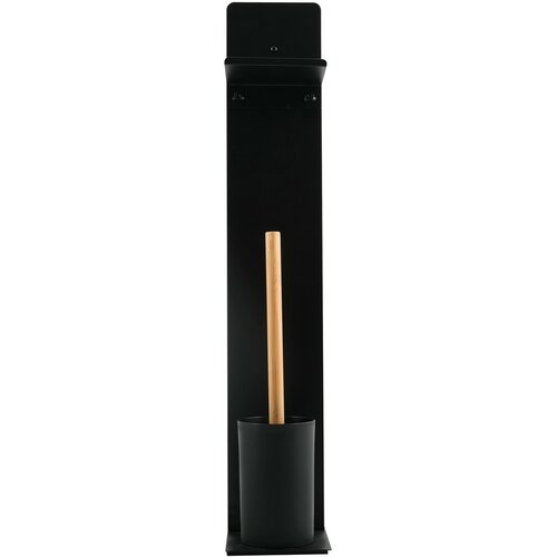 Suport pentru hârtie igienică cu perie și suport Spirella Yoni 67 x 22 x 12 cm, negru