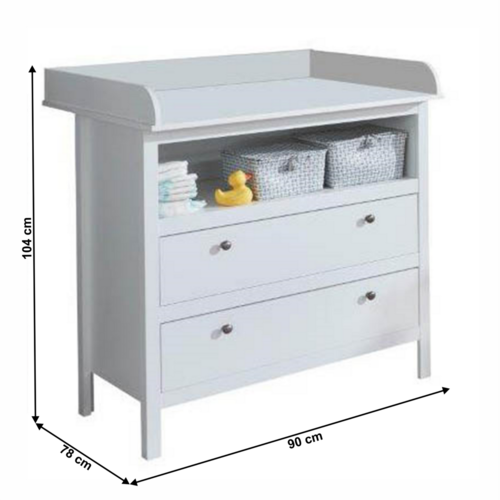 Komoda s prebaľovacím stolíkom OLJE 2S, biela