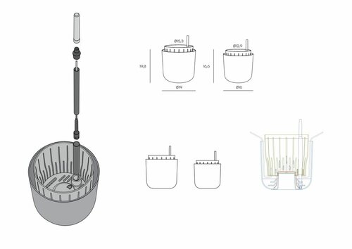 Plastia Doniczka samonawadniająca Tolita Air szary, śr. 16 cm