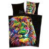 Pościel satynowa Bureau Artistique – Colored Lion, 140 x 200 cm, 70 x 90 cm