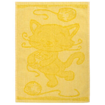 Dětský ručník Cat yellow, 30 x 50 cm