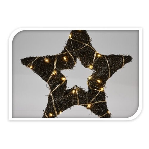 Browee Božična LED zvezda temno rjave barve, 30LED diod, 39 x 37 x 4 cm