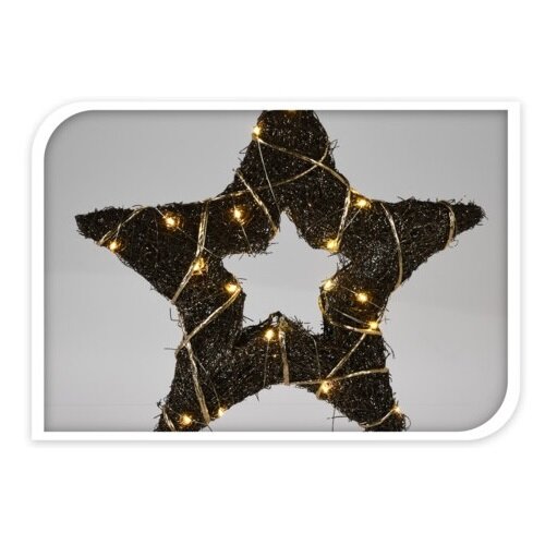 Świąteczna gwiazda LED Browee ciemnobrązowy, 30 LED, 39 x 37 x 4 cm