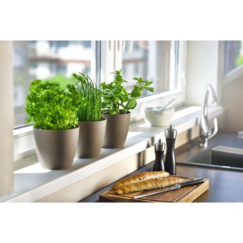 Gardenico Cvetlični lonec Ella matt taupe, premer18 cm