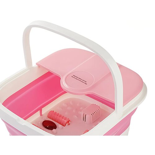 Składana wanna do masażu stóp z podgrzewaniem, różowy